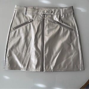 Wild Fable Shiny Silver Mini Skirt
